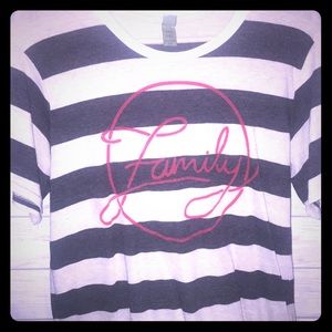 Cute striped “family” shirt.